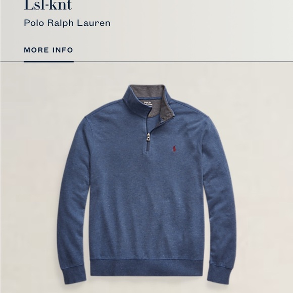 POLO Ralph Lauren Quarter Zip Pullover Men's Blue Red Size Large - Picture 3 of 8